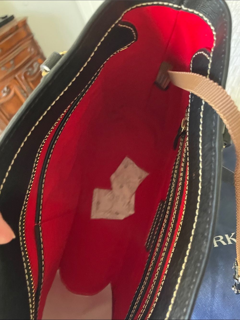 Dooney & Bourke Black Saffiano Leather Tote with Zip Wallet Set - Picture 4 of 5
